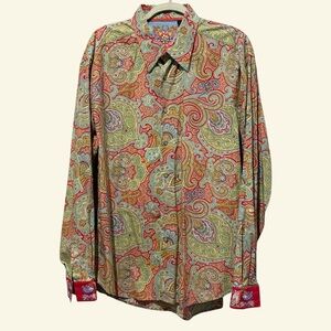 Robert Graham Multicolor Paisley Button Down Shirt size 2XL